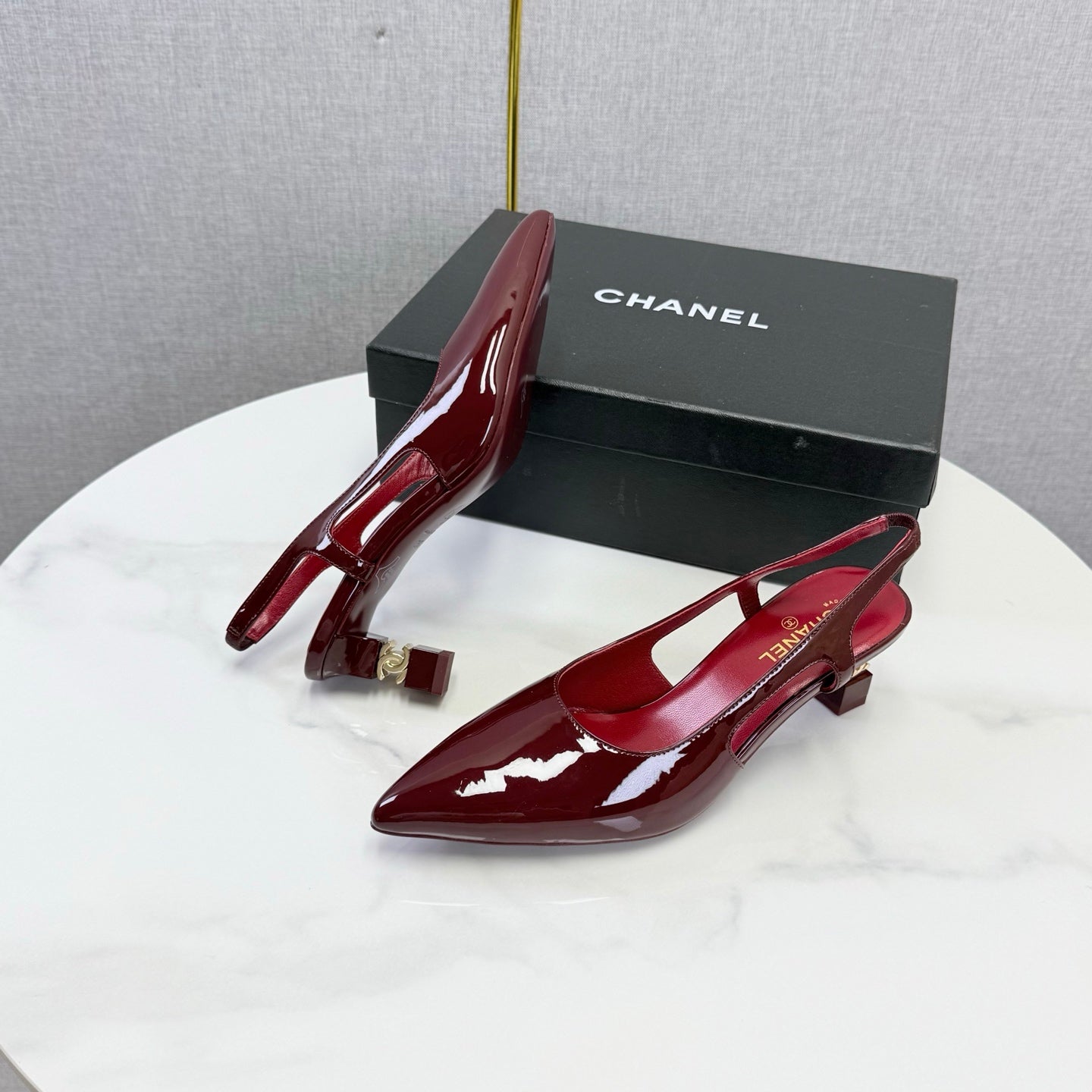 Chanel 2026 Slingback 50mm Patent Leather 904478