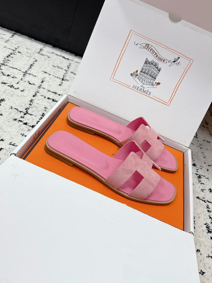 HM 26ss Oran Sandals Pink Suede 617187
