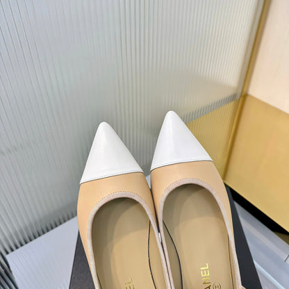 CC 2026 Ballet Flats Beige White Sheepskin 668125
