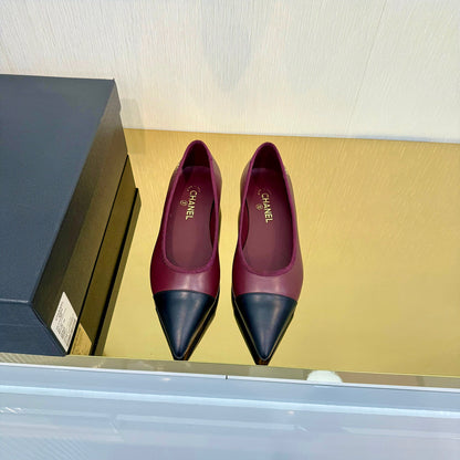 CC 2026 Ballet Flats Burgundy Black Sheepskin 668126