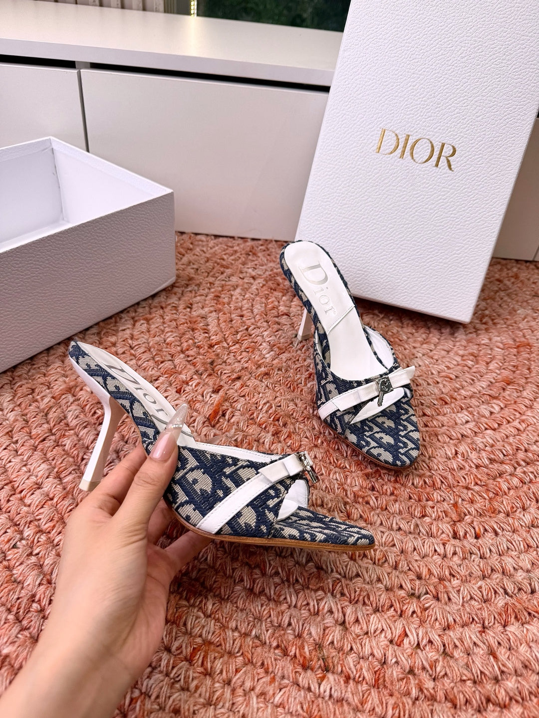 Dior 2026 Cross-Strap Sandal 70mm Canvas Leather 846603