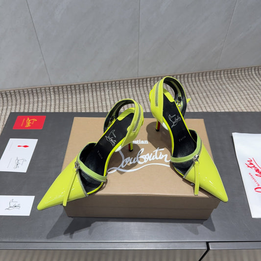 CL 26SS Slingback 100 Neon Yellow Patent Leather 613792