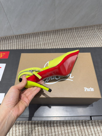 CL 26SS Slingback 100 Neon Yellow Patent Leather 613792