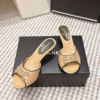 CC 26s Stiletto Sandals 55 Beige Leather 652569