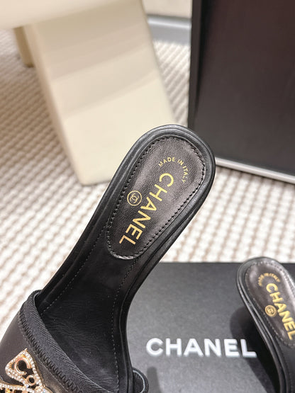 CC 26s Stiletto Sandals 55 Black Leather 652573