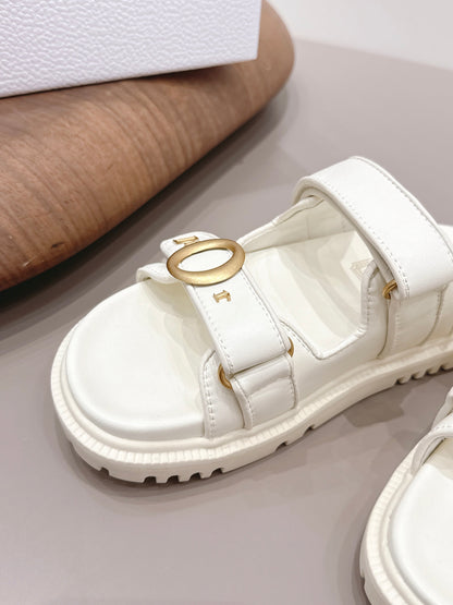 CD 26A Sandal Sheepskin Gold Buckle