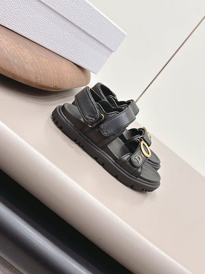 CD 26A Platform Sandal Sheepskin Gold Buckle