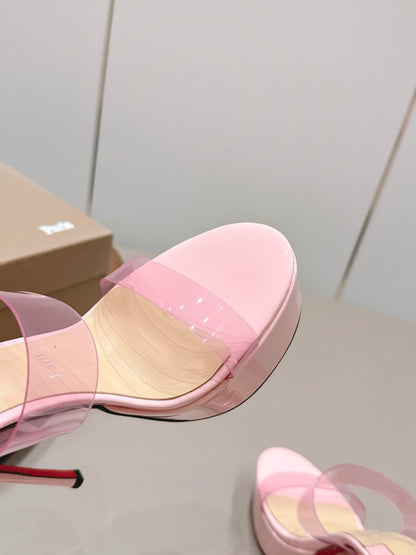 Christian Louboutin 2026 Just Nothing Alta Sandal 140mm PVC And Patent Leather 875845