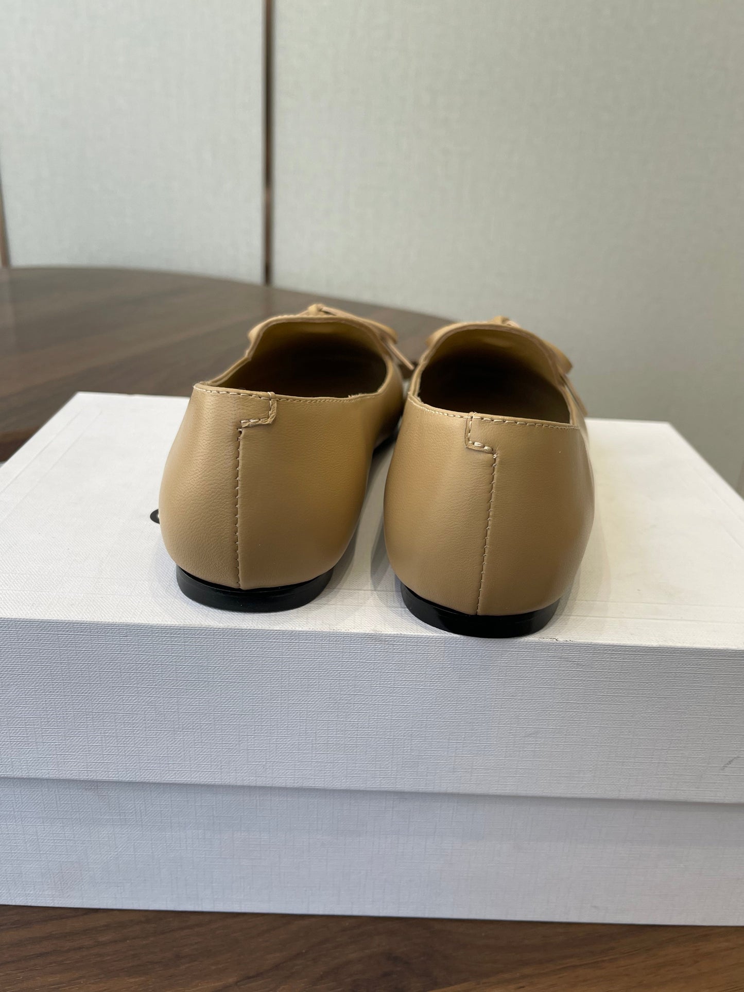 Celine 26 Loafers Beige Sheepskin 624692