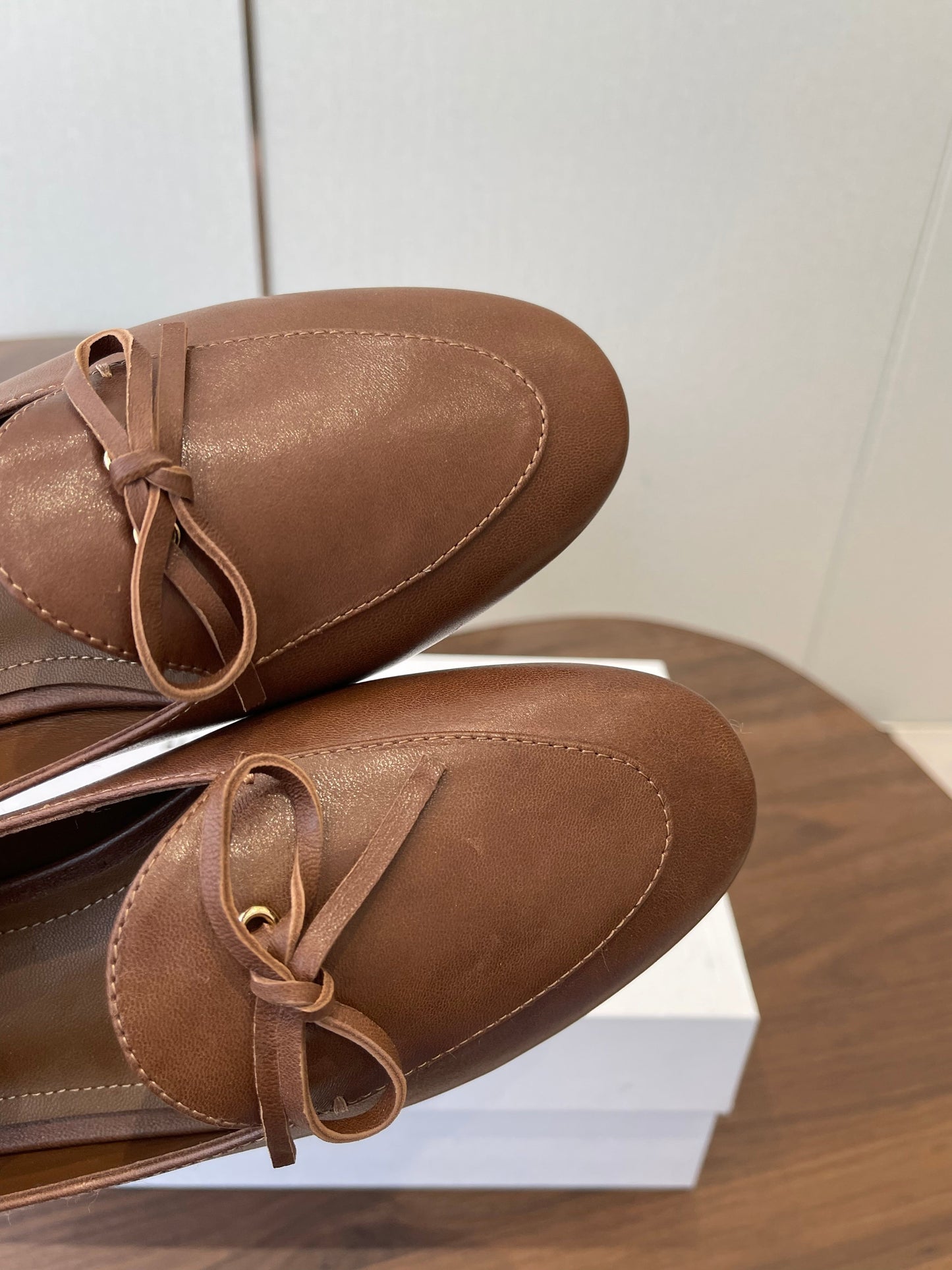 Celine 26 Loafers Brown Sheepskin 624694