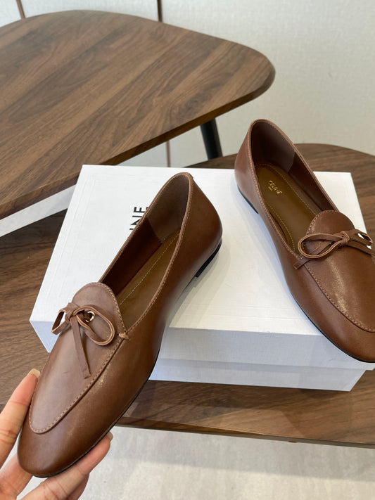 Celine 26 Loafers Brown Sheepskin 624694