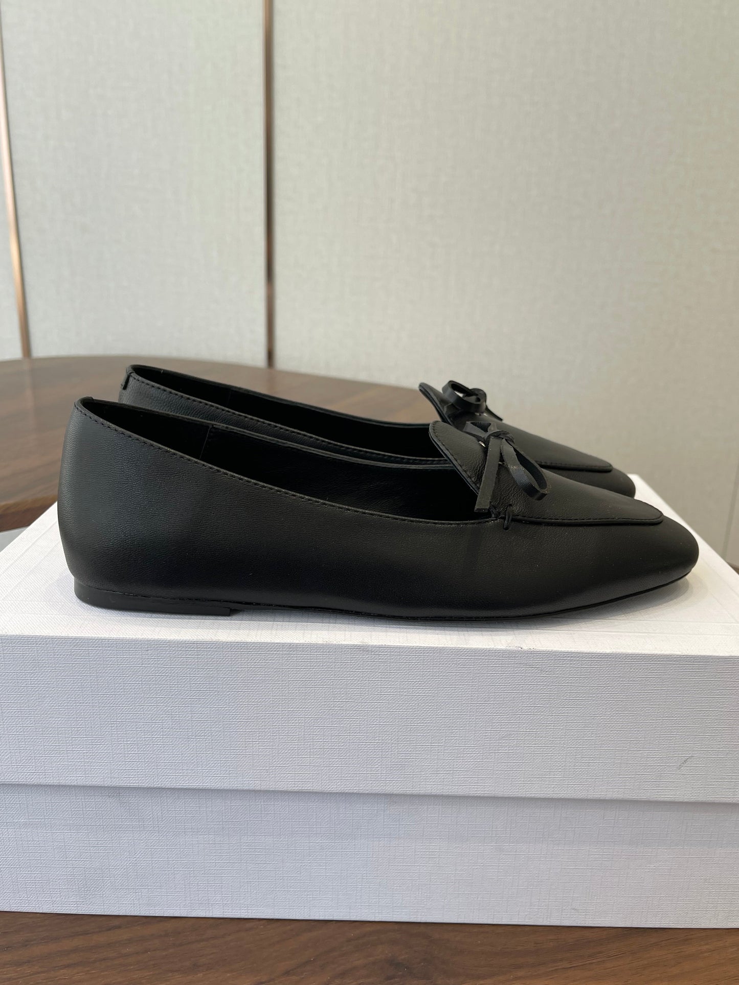 Celine 26 Loafers Black Sheepskin 624695