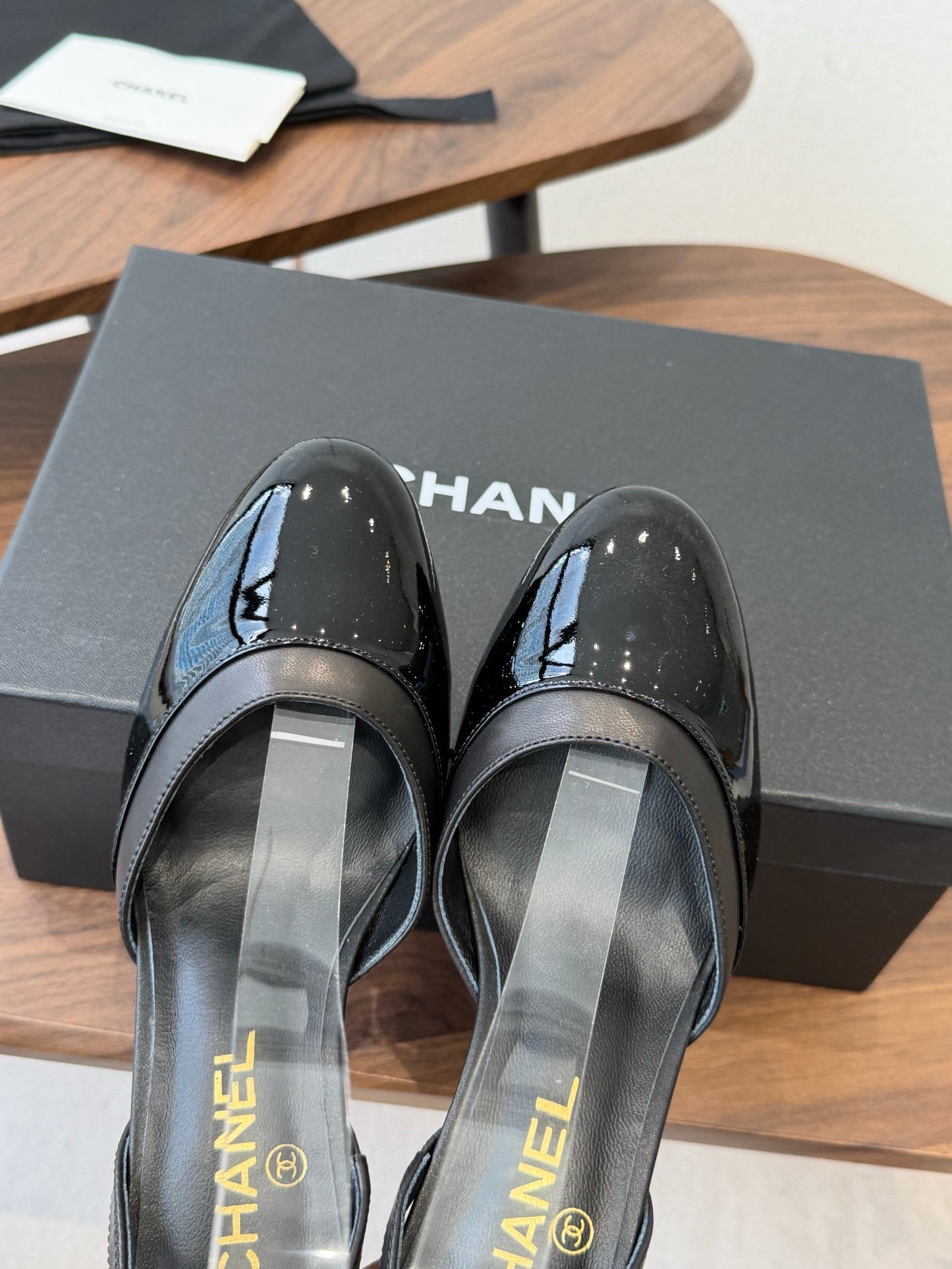Chanel 2026 Back Strap High Heels Sheepskin Patent Leather 833962