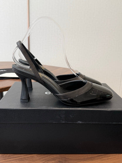 Chanel 2026 Back Strap High Heels Sheepskin Patent Leather 833962