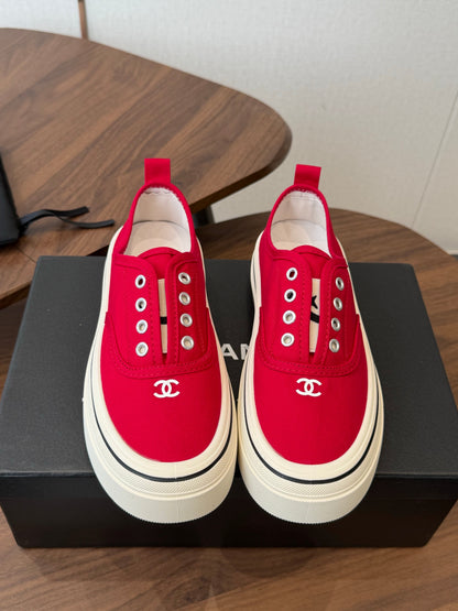 Chanel 2026 Casual Sneaker Canvas Sheepskin 833974