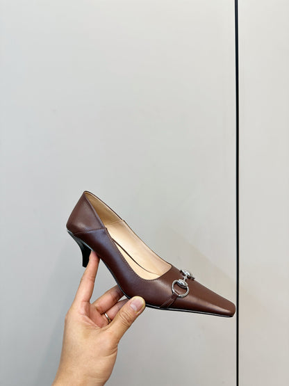 GG 26SS High Heels Pump Dark Brown Calfskin 645693