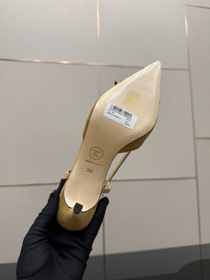 CC 26s Slingback 65 Brown Black Suede Cowhide 651327