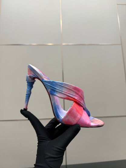 Christian Louboutin 2026 Hight Heels Sandals 100mm Silk Printed Design 791547