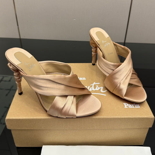 Christian Louboutin 2026 Hight Heels Sandals 100mm Silk Sheepskin 791551