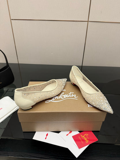 Christian Louboutin 2026 Ballerina Flats Mesh Crystal Embellishment 791567