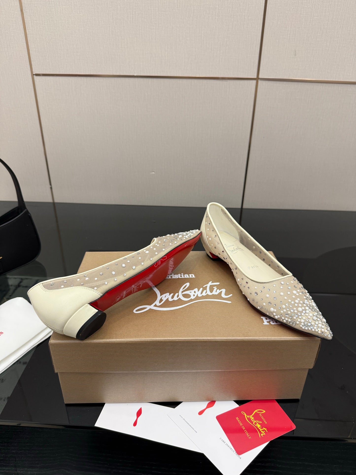 Christian Louboutin 2026 Ballerina Flats Mesh Crystal Embellishment 791567