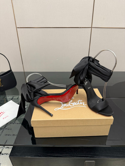 Christian Louboutin 2026 Sevillana 100mm Crepe Sandals Silk Sheepskin 791574
