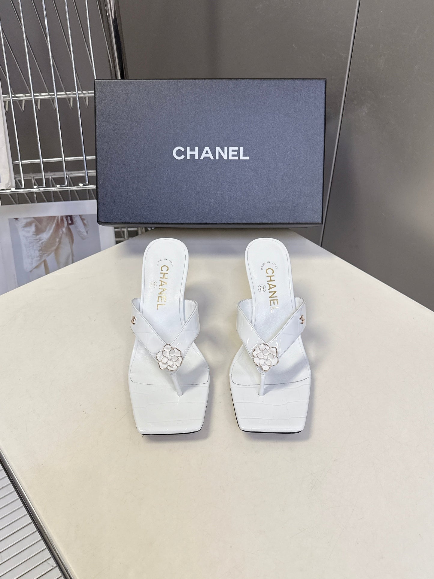 Chanel 2026 Thong Sandal 65mm Embossing And Suede Calfskin 895344