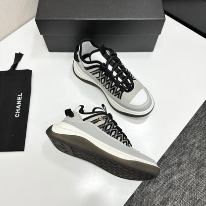 CC 26s Casual Sneakers Black White Gray Fabric Cowhide 626373