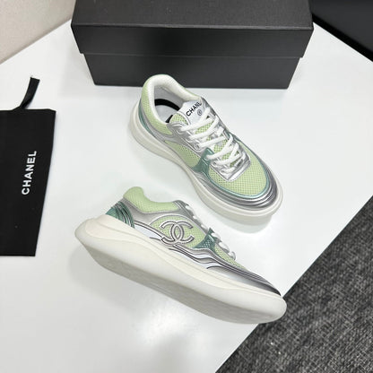 CC 26s Casual Sneakers Mint Green Sliver Fabric Cowhide 626385