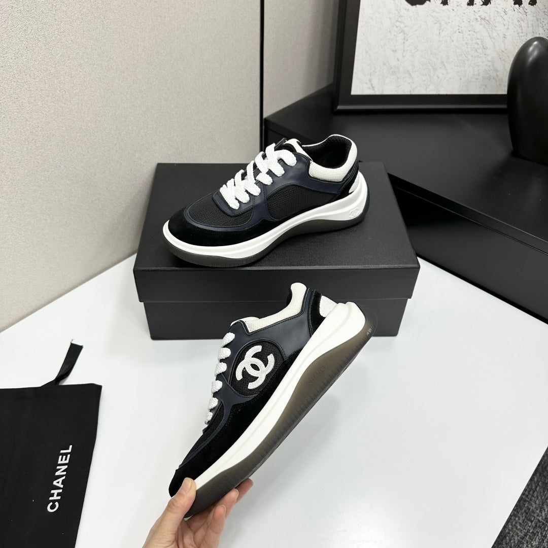 CC 26s Casual Sneakers Black Navy Blue Fabric Suede 626472