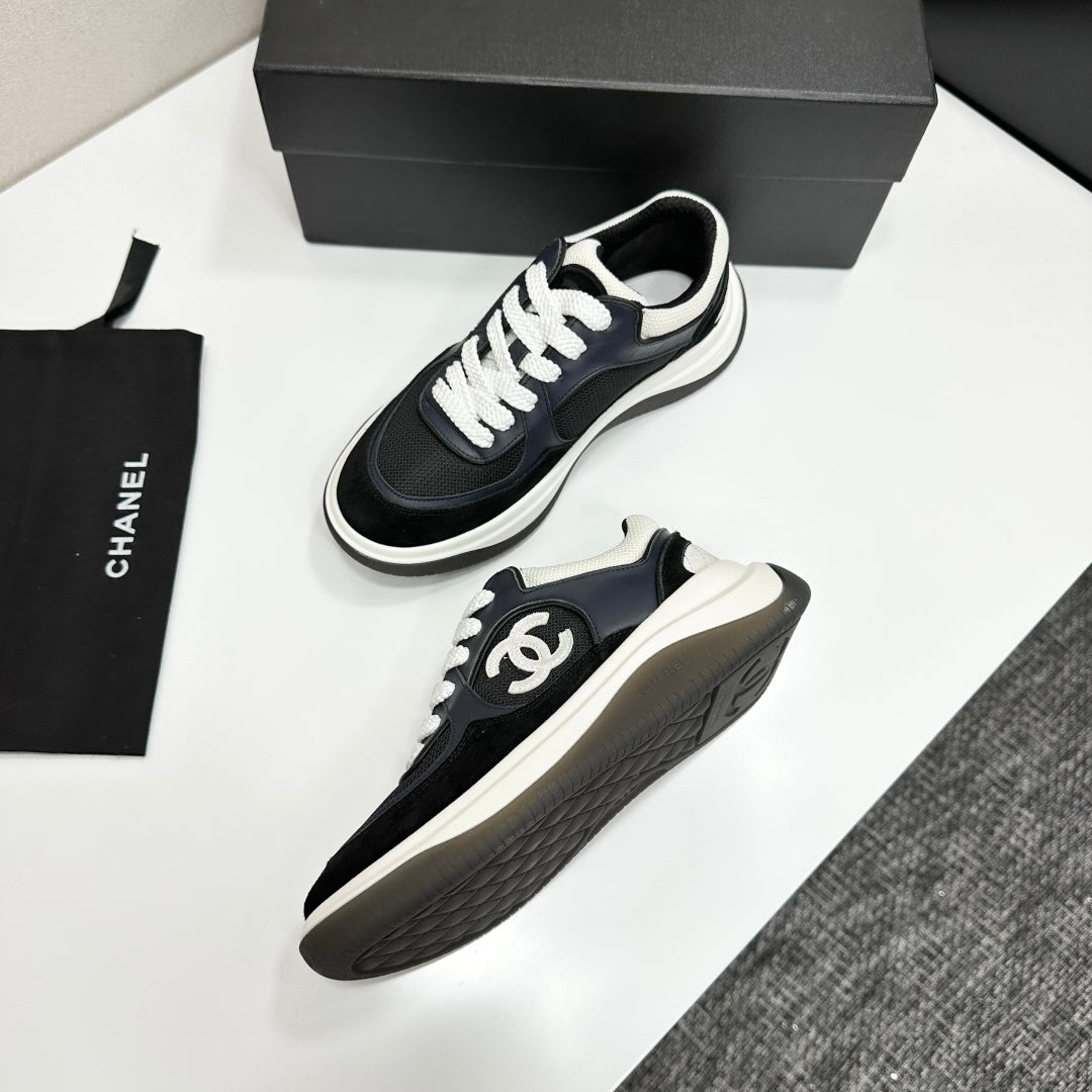 CC 26s Casual Sneakers Black Navy Blue Fabric Suede 626472
