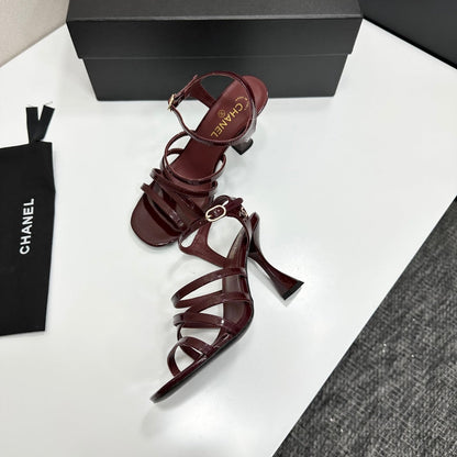 CC 26s High Heel Sandals 80 Burgundy Patent Leather 626284