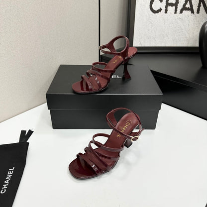 CC 26s High Heel Sandals 80 Burgundy Patent Leather 626284