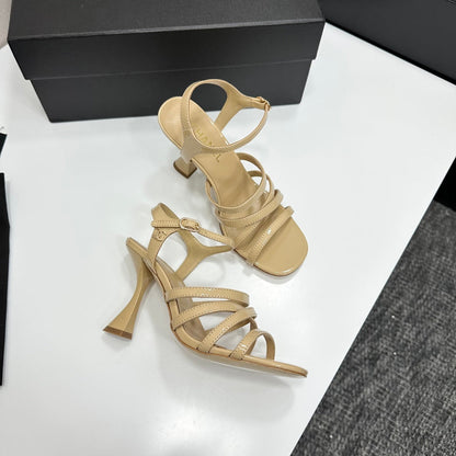 CC 26s High Heel Sandals 80 Beige Patent Leather 626287