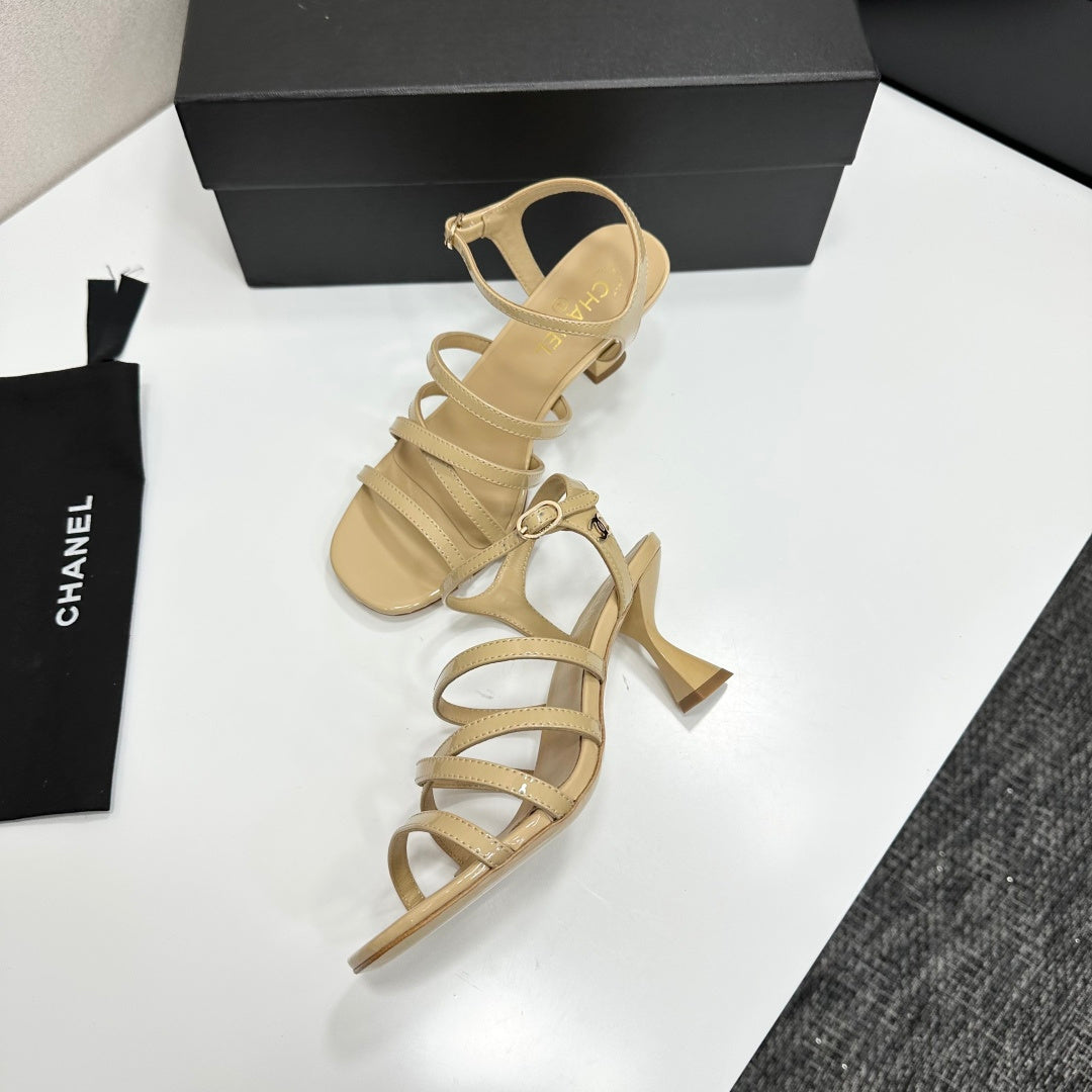 CC 26s High Heel Sandals 65 Beige Patent Leather 626289