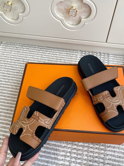 HM 2026 Velcro Slippers Brown Sheepskin 667459