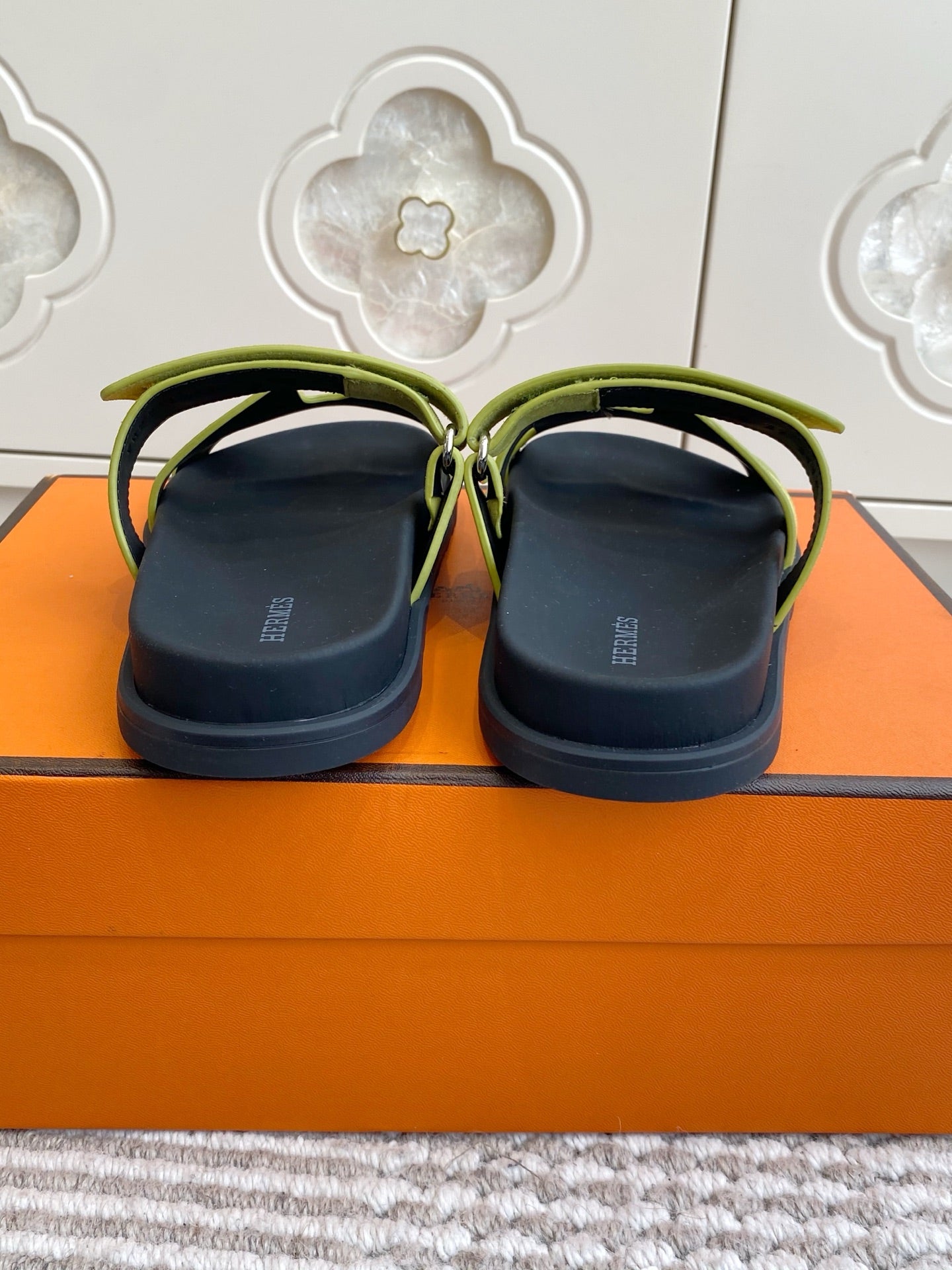 HM 2026 Velcro Slippers Lime Green Suede 667462