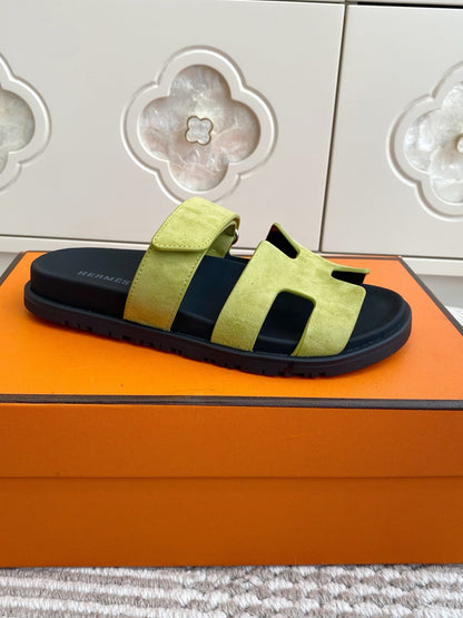 HM 2026 Velcro Slippers Lime Green Suede 667462