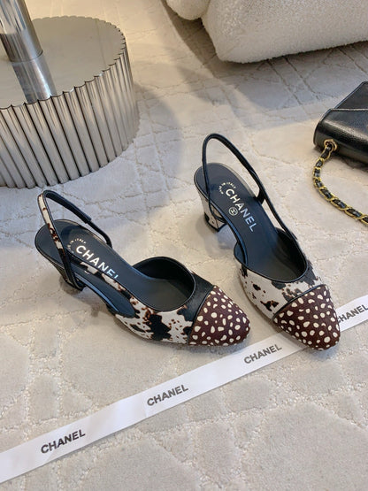 Chanel 2026 Slingback White Brown Black Calfskin 556950