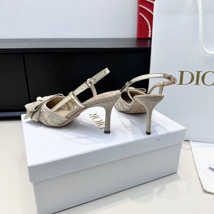 CD 26 Slingback 85 Champagne Beige Mesh Leather 622213