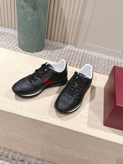 GG 26 Couple Sneakers Dark Red Beige Cowhide 630703
