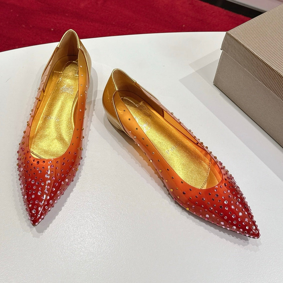 Christian Louboutin 2026 Miss Z Degrastrass Ombré Flats Effect PVC Lambskin 780431