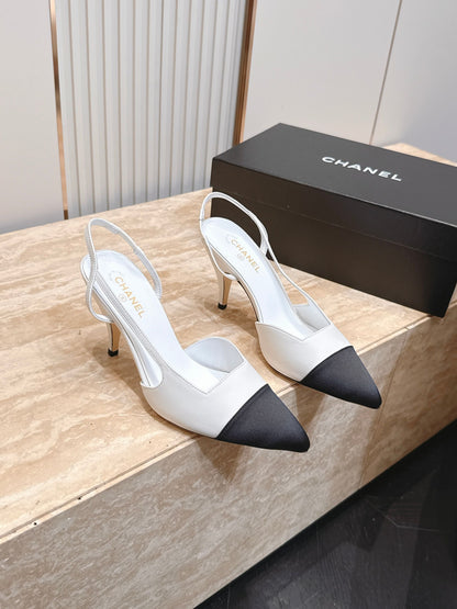 Chanel 2026 Slingback 90mm Fabric Calfskin 898949