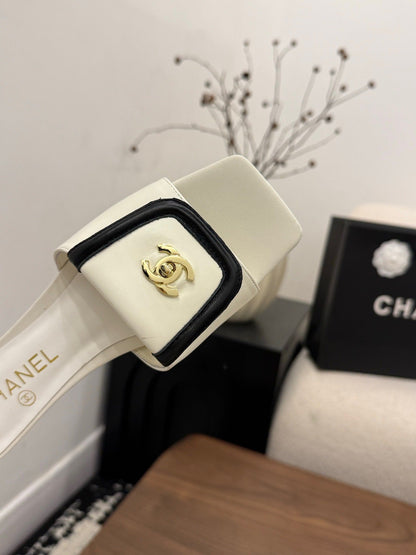 Chanel 2026 Double C Buckle Square Toe Slipper 857303