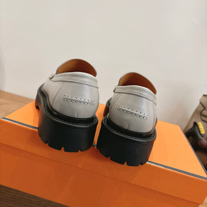 HM 26ss Loafers Gray Calfskin 638434