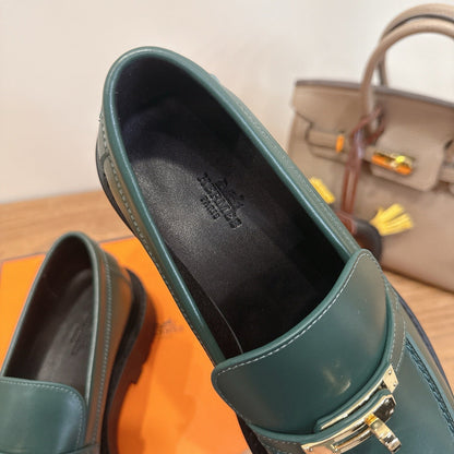 HM 26ss Loafers Dark Green Calfskin 638442