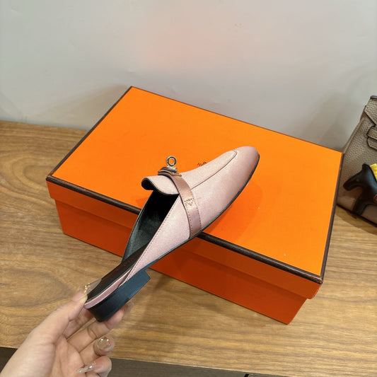 HM 26ss Mule Light Pink Smooth Calfskin Leather 638475
