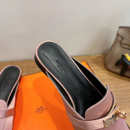 HM 26ss Mule Light Pink Smooth Calfskin Leather 638475