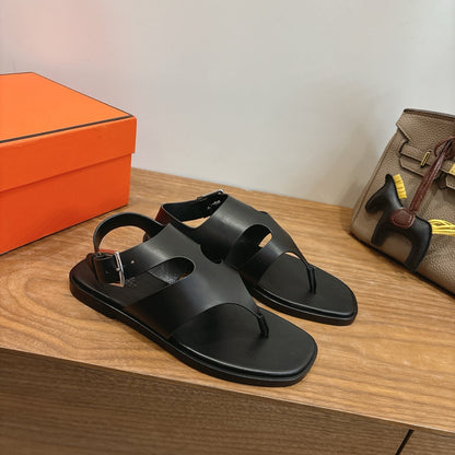 HM 26ss Thong Sandal Black Calfskin 638406