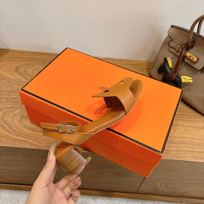HM 26ss High Heel Sandal 50 Camel Brown Calfskin 638411